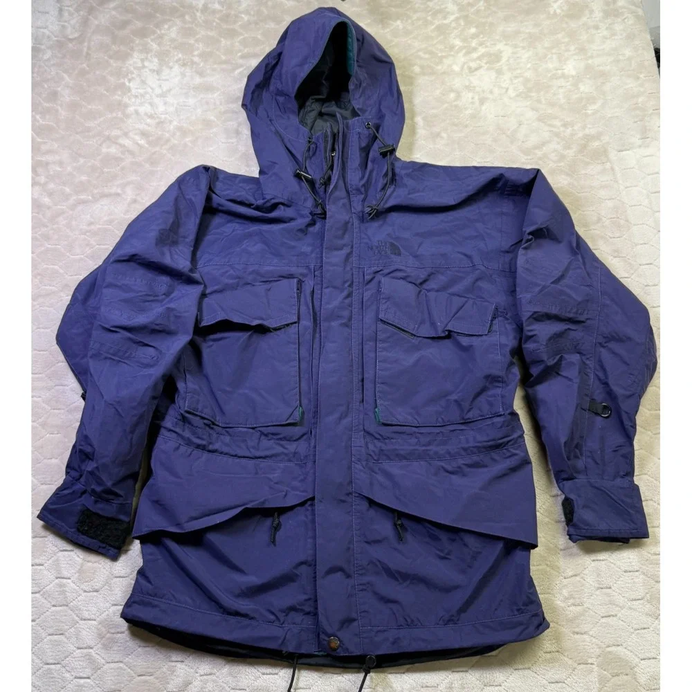 VTG 90s North Face Gore-Tex Cargo Winter Jacket Purple Made in USA Med Rare